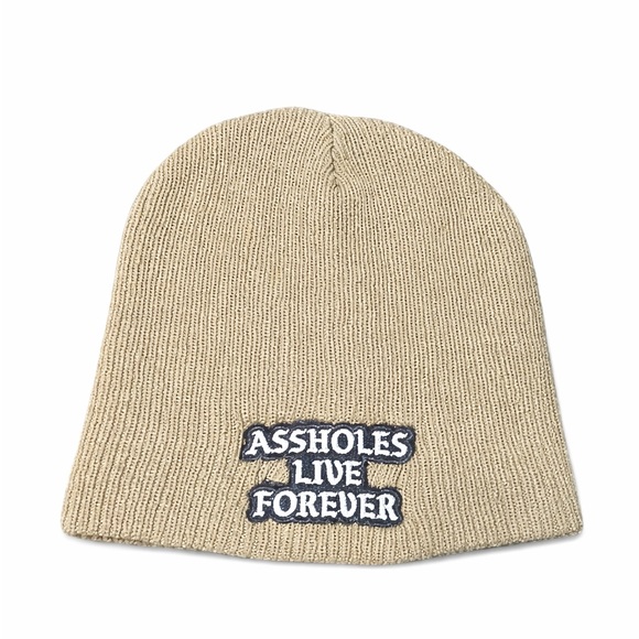 As*holes live forever Other - A**holes Live Forever Beanie Hat Beige Knit Cuffed Streetwear Unisex Cap